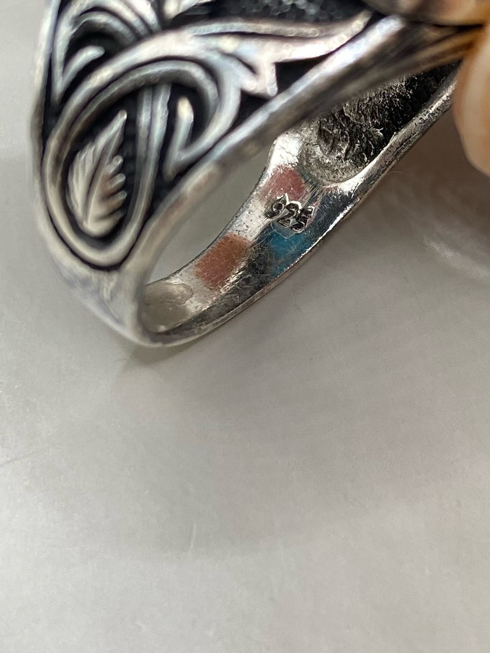 Sterling Silver Mens' Turquoise Eagle Ring - Picture 7 of 11